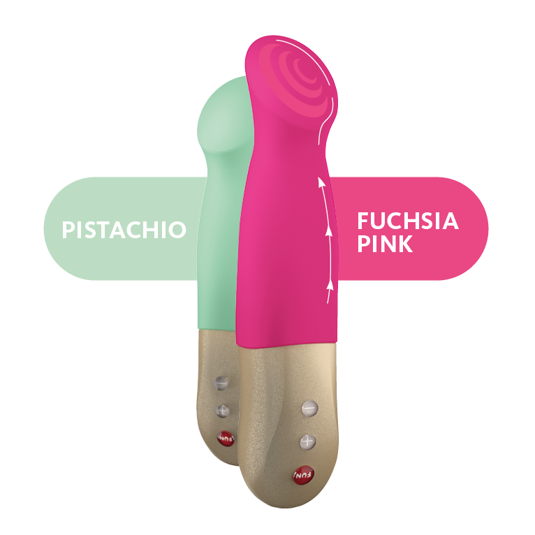 SUNDAZE thrusting vibrator pink and pistachio