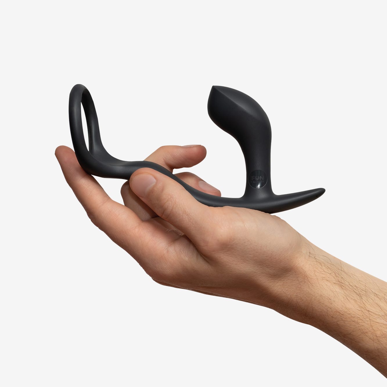 FUN FACTORY - Cock Ring BOOTIE RING black shown in hand