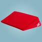Wedge foam pillow for oral sex in red with blue background