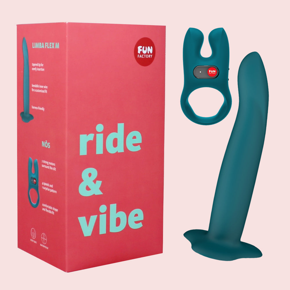 Ride & Vibe kit by Fun Factory on a light orange background background