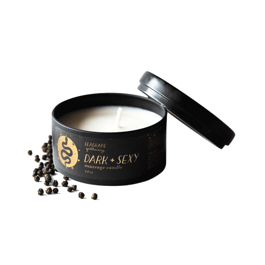 SeaGrape Dark + Sexy massage candle with natural oils