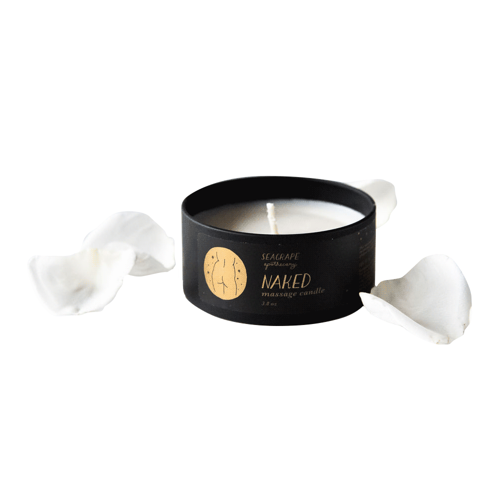 Naked unscented soy massage candle
