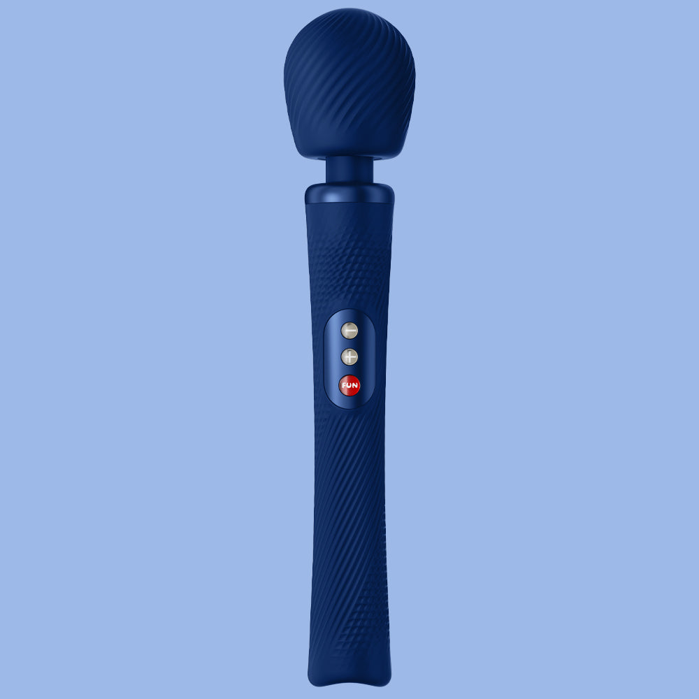 Wand Vibratory by Fun Factory in blue on a blue background
